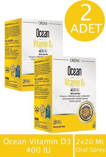 Ocean Vitamin D3 400 IU Oral Sprey 20 ml 2 ADET