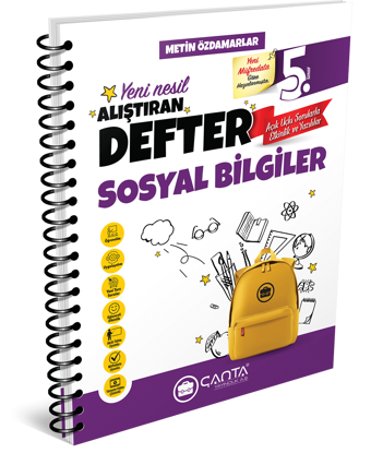 Çanta Yayınları 5. Sınıf Sosyal Bilgiler Alıştıran Defter 2024 - 2025 - Çanta Yayınları