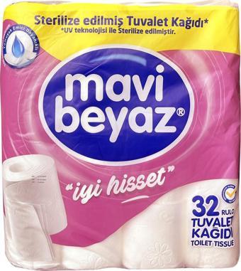 Mavi Beyaz 32 li Tuvalet Kağıdı 2 Katlı