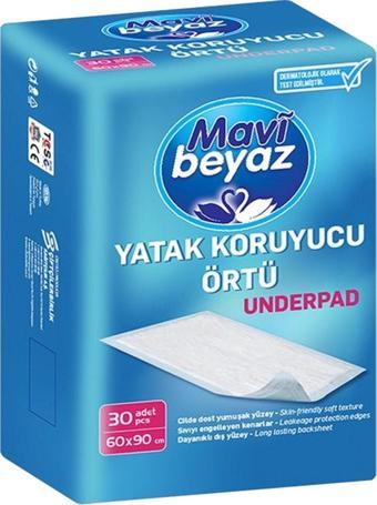 Mavi Beyaz Yatak Koruyucu Örtü 60x90 cm 30 Adet