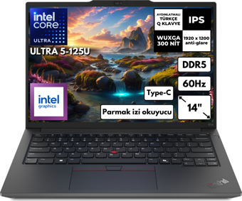 Lenovo ThinkPad E14 Gen 6 Ultra 5-125U 16-GBDDR5 512 GBSSD 14" Intel® Graphics WUXGA Windows 11 Pro 21M7002PTX BT38