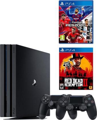 Sony Playstation 4 Pro 1 Tb + 2. Ps4 Kol + Ps4 Pes 2020 + Ps4 Red Dead Redemption 2