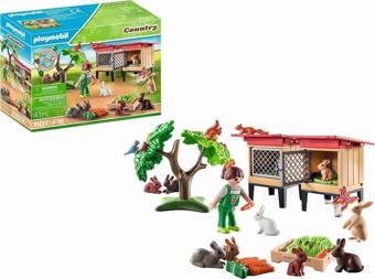 Playmobil 71252 Country Tavşan Kafesi, çiftlik hayvanı oyun setleri, sürdürülebilir oyuncaklar, eğle