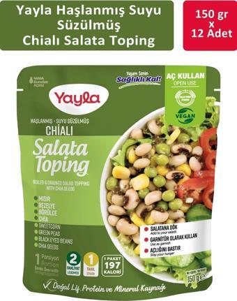 Yayla Haşlanmış Suyu Süzülmüş Chialı Salata 150 gr x 12 Adet