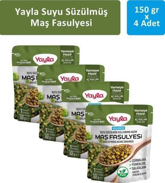 Yayla Suyu Süzülmüş Haşlanmış Maş Fasulyesi 150 gr x 4 Adet