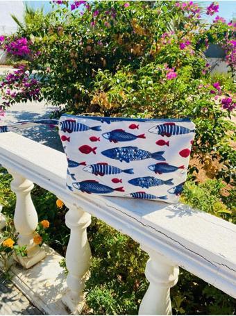 Balık Desenli Makyaj/El/Hediyelik/Çok Amaçlı /Clutch Çanta