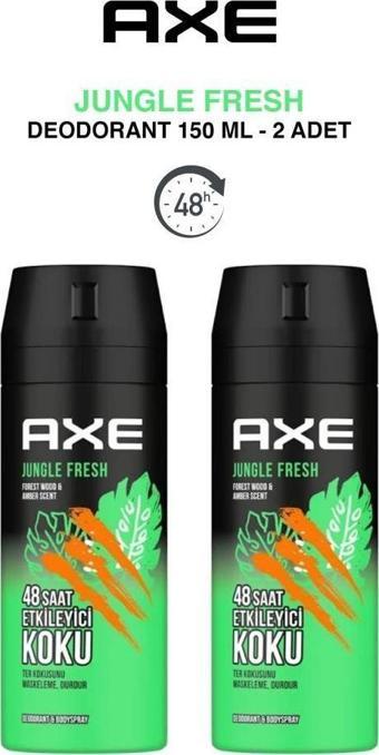 Axe Erkek Deodorant Sprey Jungle Fresh 150 ml X2