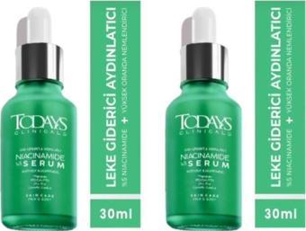 Todays Clinicals 2 ADET %5 Niacinamide + Aydınlatıcı Serum + Centella Asiatica + Zinc Pca 