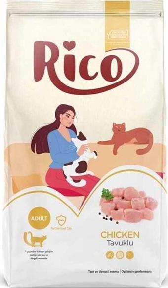 Rico Tavuklu Kısırlaştırılmış Yetişkin Kedi Maması 15 Kg