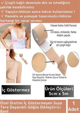 Özel Model Göğüs Bandı Sütyen Kaldırma Bandı Görünmez Kendinden Yapışkanlı Push Up Bant 5 M