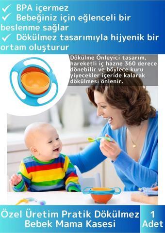 Premium Seri BPA Free Zararsız Pratik Kolay Temizlenir Eğlenceli Dökülmez Tasarım Bebek Mama Kasesi