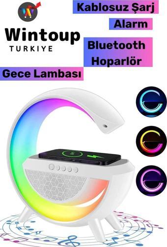 BLUETOOTH G HOPARLÖR RGB LED IŞIKLI SPEAKER ALARM SAAT USB WİRELESS ŞARJ