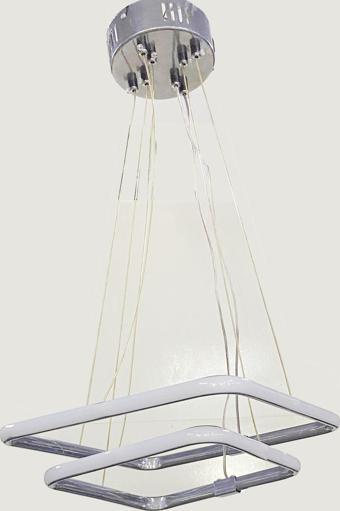 Kare Led Avize 2Li Sarkıt Model Avize Krom
