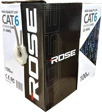 Rose 23AWG 100 Metre Cat6 Ethernet Kablo - Gri