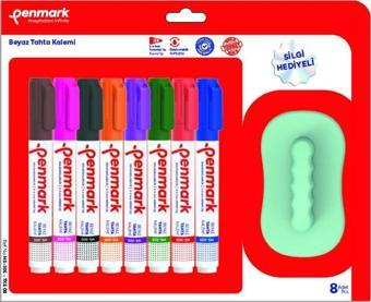 Penmark Beyaz Tahta Kalemi 8 Li Vakumlu Blister+Silgi
