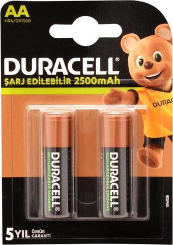 Duracell Şarjlı Kalem Pil (AA) 2500 MAH 1,2 V 2 Lİ