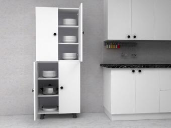 Zerka Concept Ahsen Çok Amaçlı Mutfak Banyo Kiler Dolabı 180 Cm 6 Bölmeli