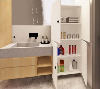 Zerka Concept Minto Mdf 4 Raflı Çok Amaçlı Mutfak Banyo Ayakkabılık Dolap 60Cm