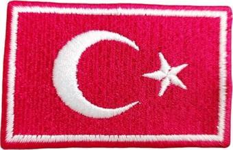 Keskin Nakış Ütü İle Yapışan Nakış  İşleme Kare Türk Bayrağı Arma Yama Patch 7.5X5 Cm