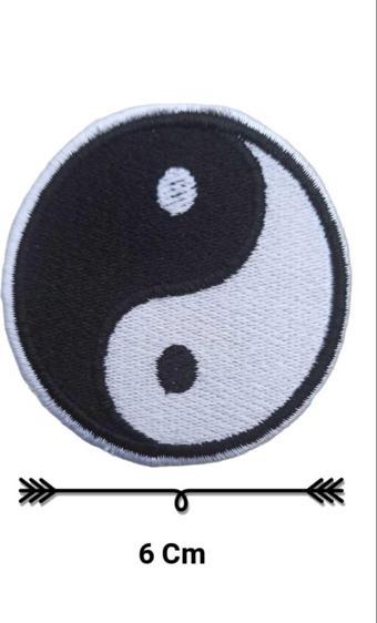 Keskin Nakış Ütü İle Yapışan Ying Yang Denge Arma Yama Patch 6 Cm