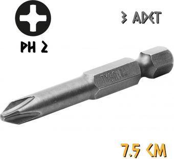Kupa Tyson Vidalama Ucu Bits Uç - PH2 Yıldız - 7.5 cm. - 3 Adet