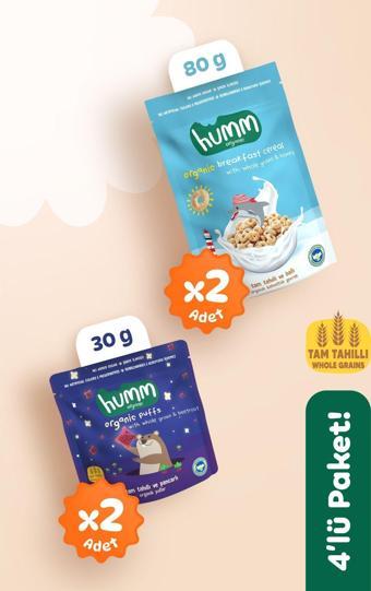 Humm Organic Organik Puf & Gevrek Atıştırmalık Paketi - 4 Adet (2 ÇEŞİT)