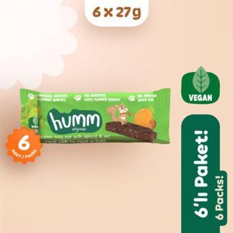 Humm Organic Organik Vegan Kayısılı ve Fındıklı Yulaf Bar Atıştırmalık Paketi - 27 G X 6 adet