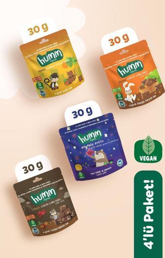 Humm Organic Organik Vegan Puf & Glutensiz Kek Atıştırmalık Paketi - 30 G X 4 adet (4 çeşit)