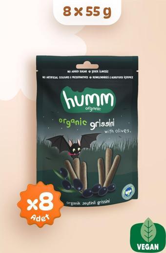 Humm Organic Organik Vegan Zeytinli Grissini Atıştırmalık Paketi - 55 G X 8 adet