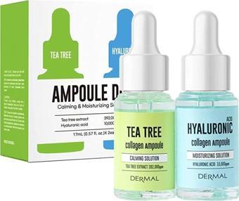 DERMAL 2'li Sebum Kontrol Serum Set Sıkılaştırıcı, Sakinleştirici, Nemlendirici, Sebum Dengeleyici Çay Ağacı 17ml*2