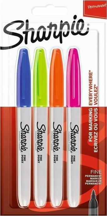 Sharpie 4lü Canlı Renkler Fine Permanent Markör Kalem Seti 2065403