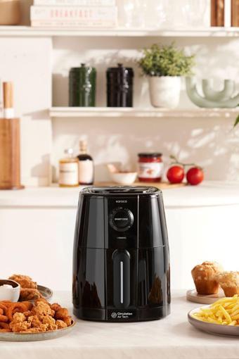 Karaca Smart Cook 60 Dakikaya Kadar Zaman Ayarlı Compact Airfryer Black 2 Kişilik