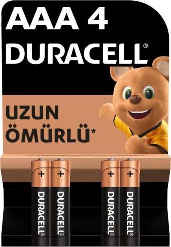 Duracell Alkalin İnce Kalem Pil (AAA) 4 LÜ Kartela