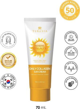 Mbl Teresia Lekeli Ciltler Için Spf 50 Yüksek Koruyucu Kolajen Içeren Günlük Güneş Kremi 70Ml