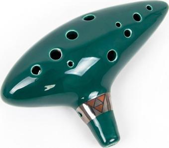 Valkyrie Ocarina 12 Delik Ocarina Seramik Alto C Ocarina Flüt Mavi Ocarina Sualtı Müzik Nefesli Enstrüman Yeşil