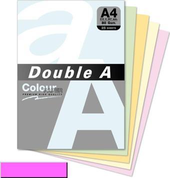 Double A Renkli Fotokopi Kağıdı 25 Lİ A4 80 GR Pastel Pembe