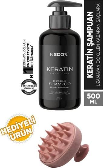 NEDOX Yıpranmış Saçlar Için Keratinli Saç Bakım Şampuanı 500 ml+Saç Masaj Tarağı