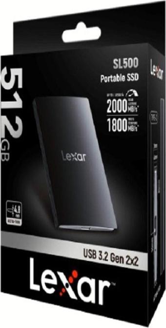 Lexar 512 Gb Sl 500 Portable Ssd 2000 Mb/Sn