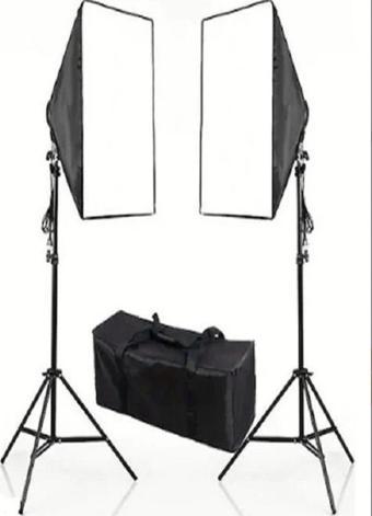 Refleks İkili Sürekli Işık Seti Softbox 50X70 Tek Duy Ampul Hariç