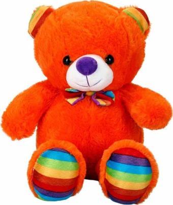 2962 Oturan Kurdeleli Renkli Peluş Ayı 30 cm -Sunman