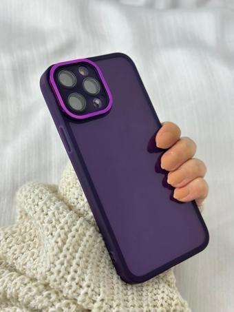 Apple Iphone 14 Pro Max Sert Parlak Kamera Ve Darbe Korumalı Arkası Renkli Şeffaf Berry Kılıf