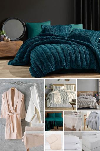 ELART Çeyiz Paketi 48 Parça Kadife Comfort Royal Zümrüt Yeşili