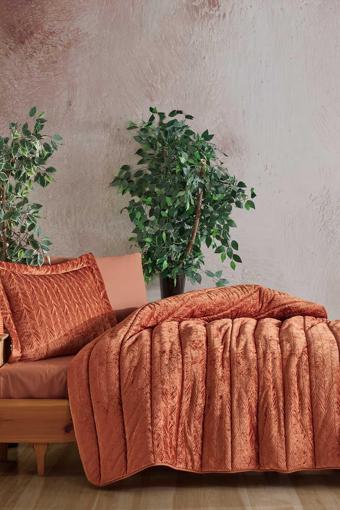 ELART Velvet Kadife Comfort Set Modern Uyku Seti Tek Kişilik Tarçın 2 Parça