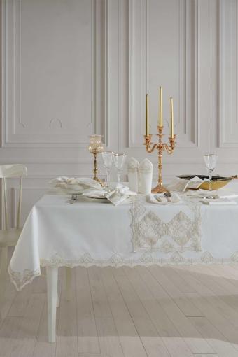 ELART Yemek Seti 12 Kişilik Dantelli Bride Gold