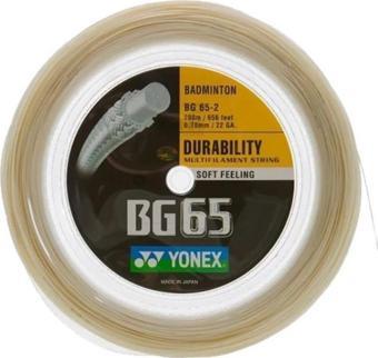 Yonex BG 65-2 Badminton Kordajı 0.70mm 200M Amber Beyazı Renk