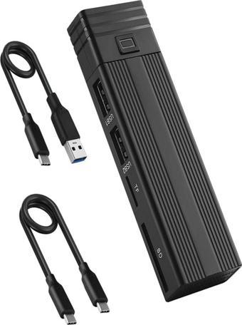 2 in 1 Type-C M.2 NGFF NVME USB 3.0 10G SSD Kutusu ve Çoklayıcı Çevirici Hub