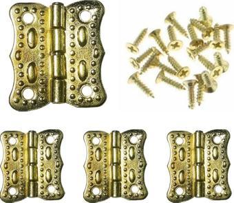 4 Adet Sarı Papatya Menteşe ve Vidaları 20x20 mm Kutu ve Sandık Menteşesi Hobi Maket