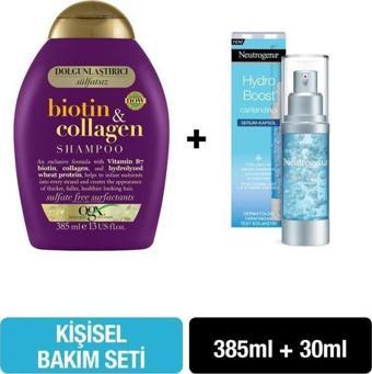 Ogx Dolgunlaştırıcı Biotin Kolajen Sülfatsız Şampuan 385 ml Neutrogena Hydro Boost Serum 30 ml