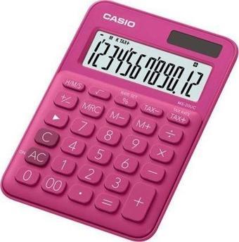 Casio MS-20UC-RD 12 Hane Koyu Pembe Masa Üstü Hesap Makinesi