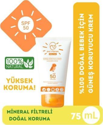 Pur Monde Doğal Mineral Filtreli Bebek Güneş Kremi 75 Ml 50 Spf